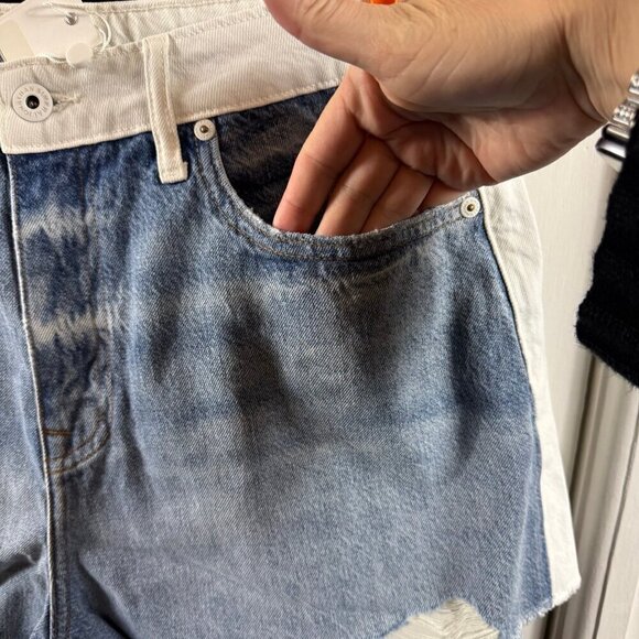 JONATHAN SIMKHAILeo High Rise Denim Shorts In Two-toned Pismo$195 - Picture 5 of 10